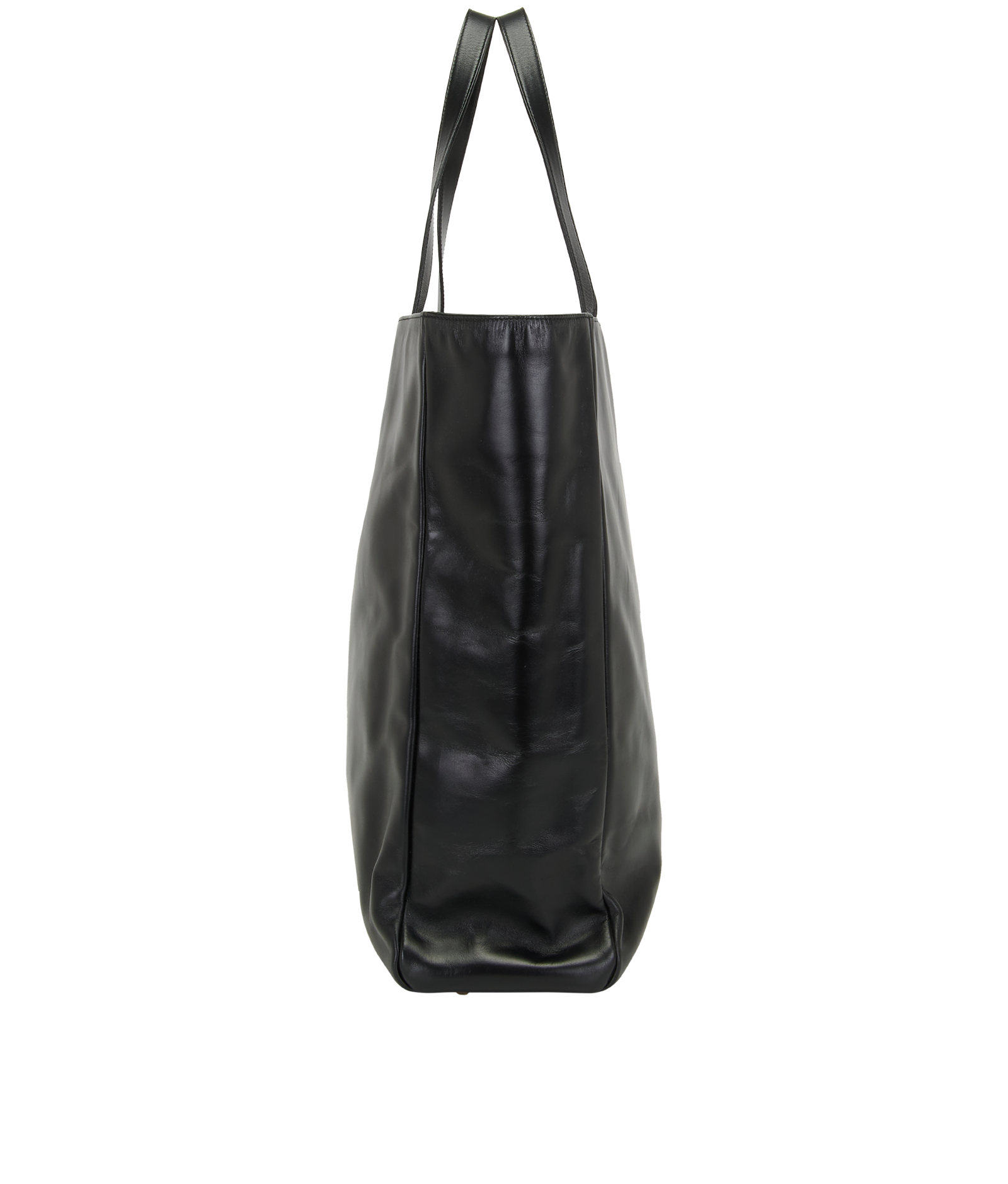 Shopping Tote, &pound;695, Handbags, Black, Leather, Bottom view
